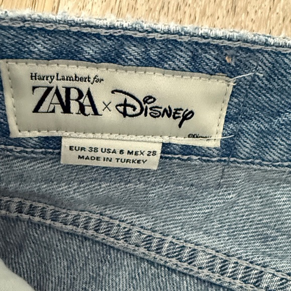 NWT Zara Disney Mickey Mouse Denim Jeans size 6 - Picture 6 of 7
